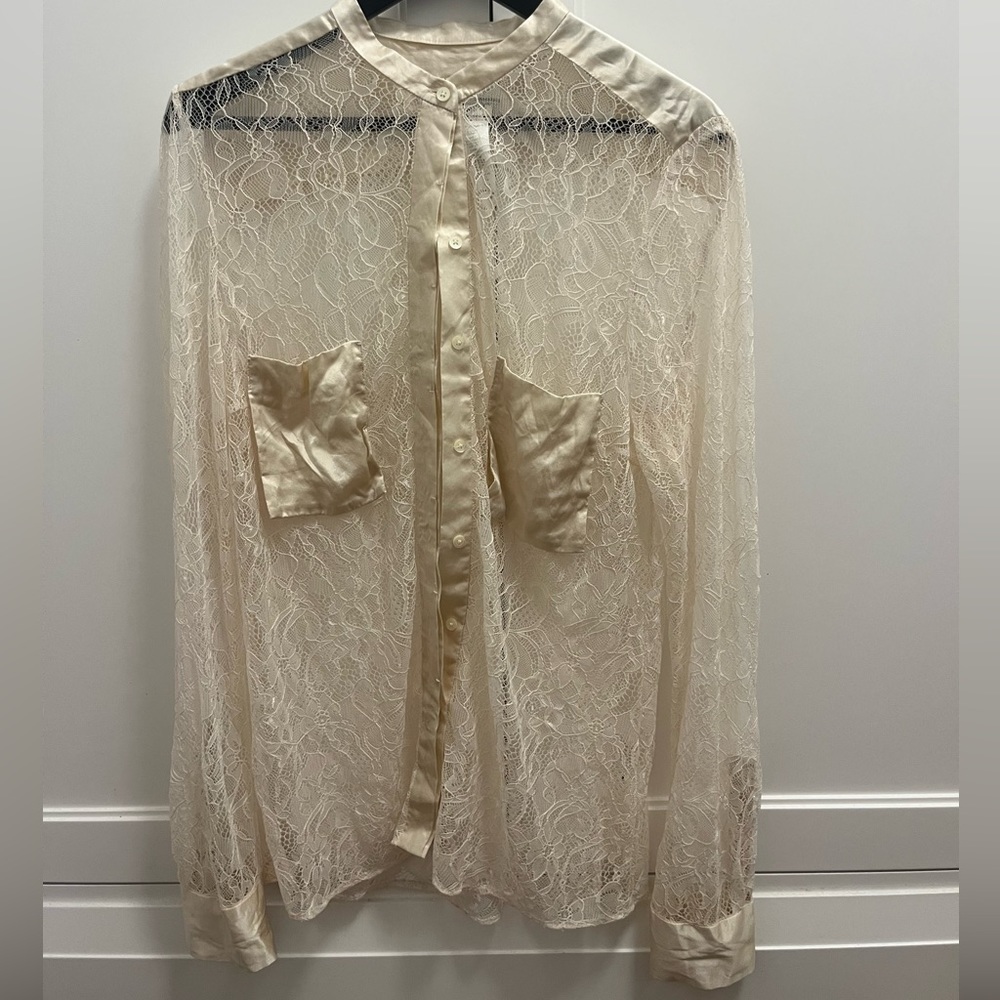 By Malene Birger cream blouse size medium